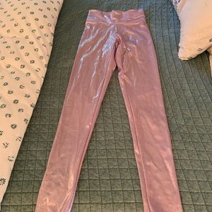 COPY - Pink metallic high waisted leggings